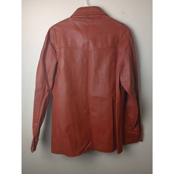 Vintage 70s Caribu by Briarcliff Fuax Leather Vinyl Jacket Tan Men Medium - Picture 7 of 7